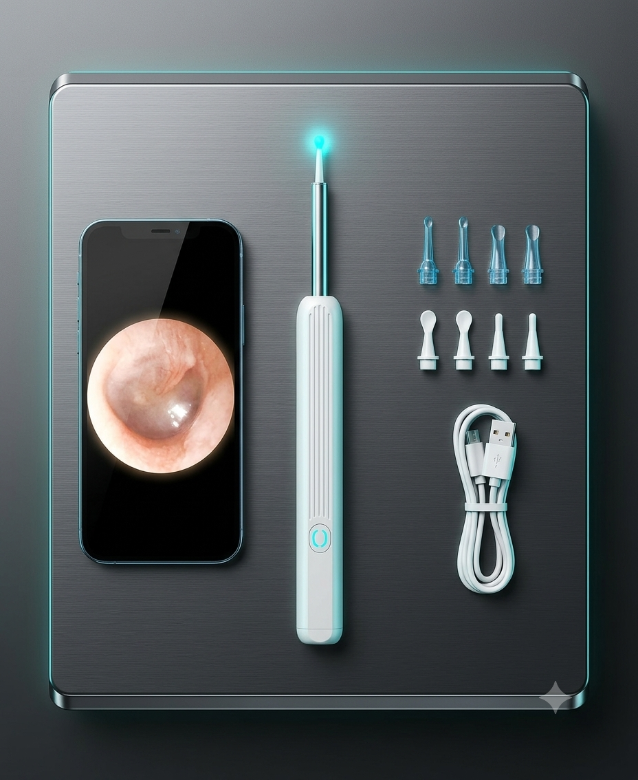 Smart Visual Ear Wax Removal Kit – Wireless HD Ear Cleaning Camera with LED