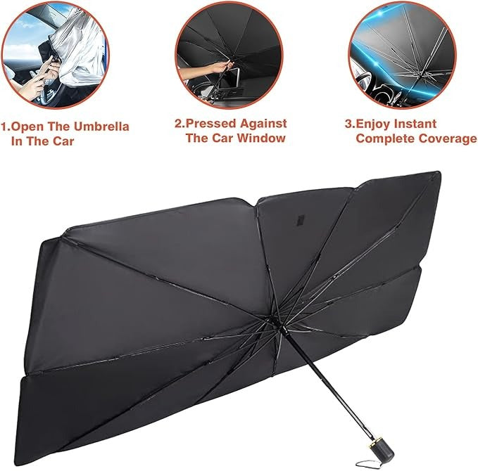 Car Windshield Sun Umbrella – Foldable UV Protection Sun Shade for Cars